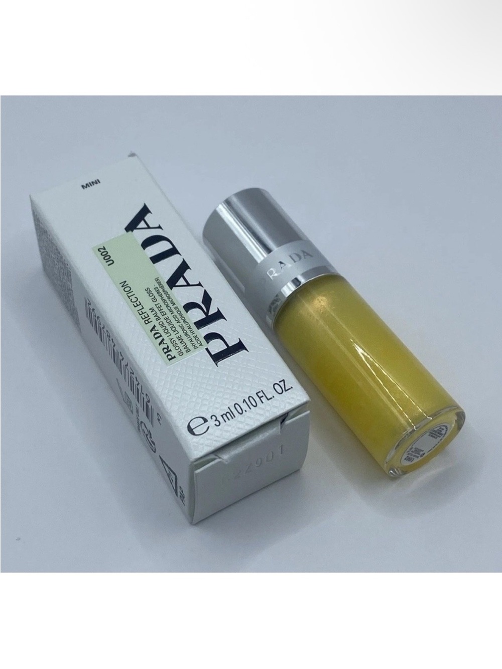 Prada Beauty Reflection Glossy Liquid Lip Balm-Banana Yellow 3ml Travel Size NIB
